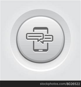 Mobile Conference Icon. Mobile Conference Icon. Mobile Devices and Services Concept Grey Button Design
