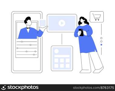 Mobile content abstract concept vector illustration. Online news notification, live stream, content creation and management, rss feed, mobile marketing, in-app advertising abstract metaphor.. Mobile content abstract concept vector illustration.
