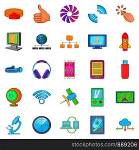 Mobile dev icons set. Cartoon set of 25 mobile dev vector icons for web isolated on white background. Mobile dev icons set, cartoon style