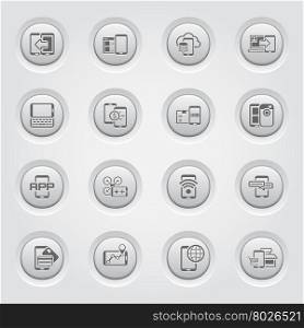 Mobile Devices and Services Icons Set. Button Design Mobile Devices and Services Icons Set. Isolated Illustration.