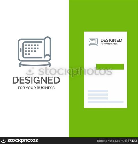 Mobile, Display, Technology, Flexible Grey Logo Design and Business Card Template