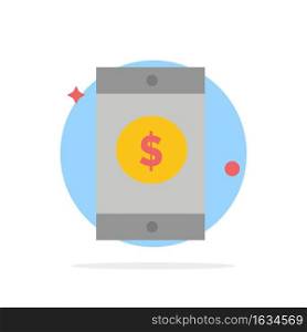 Mobile, Dollar, Sign Abstract Circle Background Flat color Icon