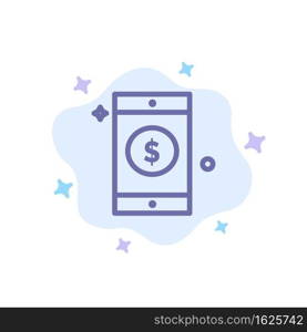Mobile, Dollar, Sign Blue Icon on Abstract Cloud Background