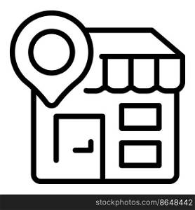 Mobile drop shop icon outline vector. Store map. Pin point. Mobile drop shop icon outline vector. Store map