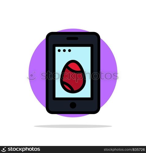 Mobile, Easter, Cell, Egg Abstract Circle Background Flat color Icon