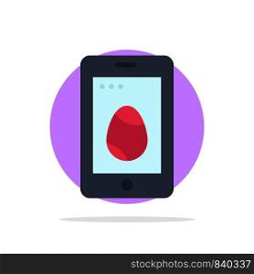 Mobile, Easter, Cell, Egg Abstract Circle Background Flat color Icon