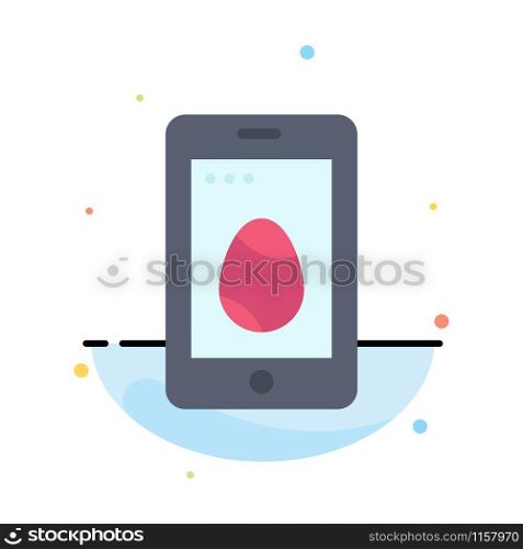 Mobile, Easter, Cell, Egg Abstract Flat Color Icon Template