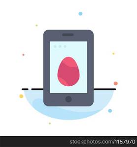 Mobile, Easter, Cell, Egg Abstract Flat Color Icon Template
