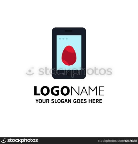 Mobile, Easter, Cell, Egg Business Logo Template. Flat Color