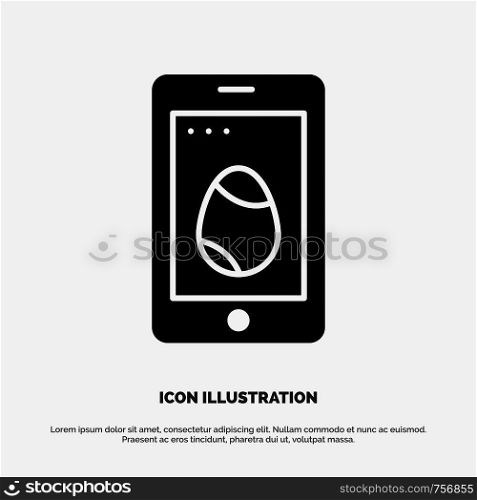 Mobile, Easter, Cell, Egg solid Glyph Icon vector