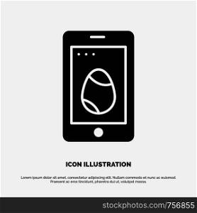 Mobile, Easter, Cell, Egg solid Glyph Icon vector