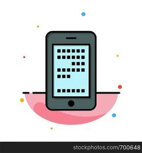 Mobile, Education, Cell, Coding Abstract Flat Color Icon Template