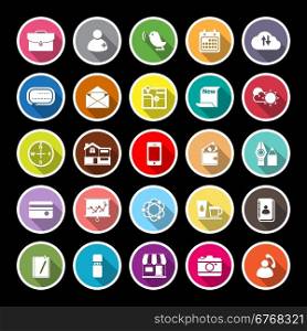 Mobile flat icons with long shadow, stock vector