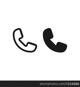 Mobile handset call symbol icon black and white. Vector EPS 10