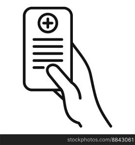 Mobile health icon outline vector. Patient card. Digital online. Mobile health icon outline vector. Patient card