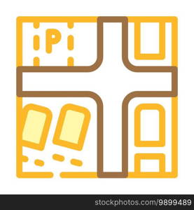 mobile home parking line icon vector. mobile home parking color sign. isolated symbol illustration. mobile home parking color icon vector illustration