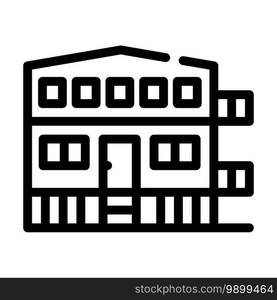 mobile house on stilts line icon vector. mobile house on stilts sign. isolated contour symbol black illustration. mobile house on stilts line icon vector illustration