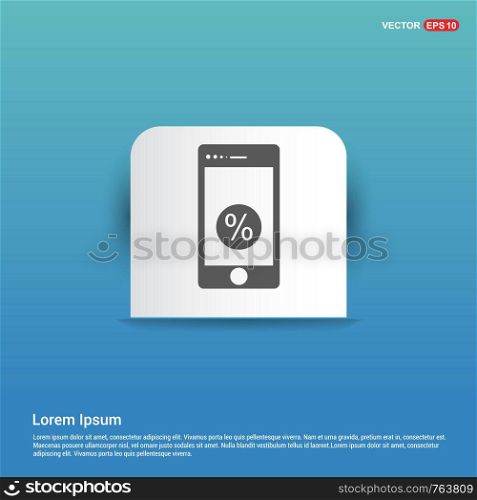 Mobile Icon - Blue Sticker button