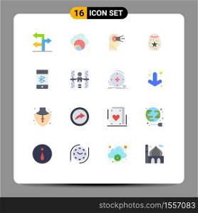 Mobile Interface Flat Color Set of 16 Pictograms of connection, bluetooth, process, egg, decoration Editable Pack of Creative Vector Design Elements