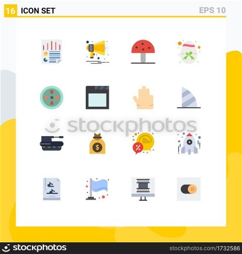 Mobile Interface Flat Color Set of 16 Pictograms of nature, egg, notification, easter, nature Editable Pack of Creative Vector Design Elements