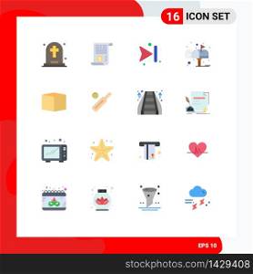 Mobile Interface Flat Color Set of 16 Pictograms of product, box, arrows, post, letter Editable Pack of Creative Vector Design Elements