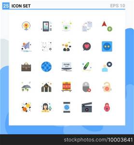 Mobile Interface Flat Color Set of 25 Pictograms of document, share, share, sharing, saint Editable Vector Design Elements