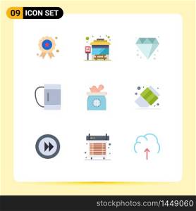Mobile Interface Flat Color Set of 9 Pictograms of kid, new born, jewelry, baby, sport Editable Vector Design Elements
