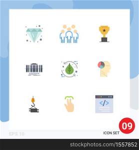 Mobile Interface Flat Color Set of 9 Pictograms of technology, axis, person, vertical, reward Editable Vector Design Elements