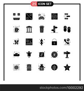 Mobile Interface Solid Glyph Set of 25 Pictograms of conversation, chat, cpu, maze, circle maze Editable Vector Design Elements