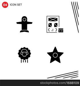 Mobile Interface Solid Glyph Set of Pictograms of plane, easter, vehicles, develop, sheep Editable Vector Design Elements
