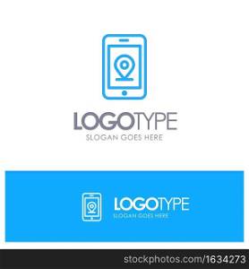 Mobile, Internet, Location Blue outLine Logo with place for tagline