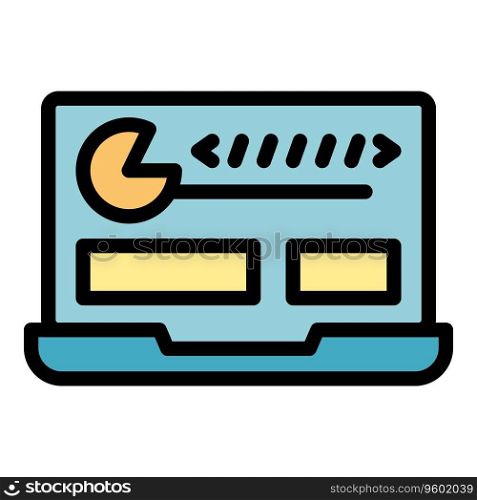 Mobile laptop icon outline vector. Feature work. Code monitor color flat. Mobile laptop icon vector flat