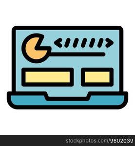 Mobile laptop icon outline vector. Feature work. Code monitor color flat. Mobile laptop icon vector flat