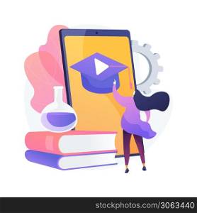 Mobile learning abstract concept vector illustration. M-learning application, portable device, educational trend, assignment, individual plan, group lesson, immediate feedback abstract metaphor.. Mobile learning abstract concept vector illustration.