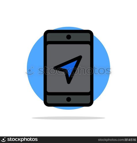 Mobile, Location, Map, Service Abstract Circle Background Flat color Icon