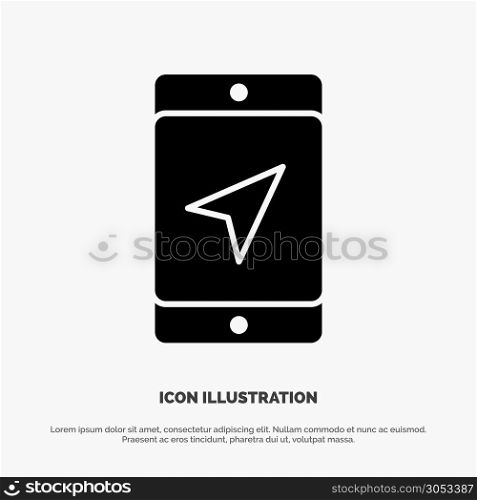 Mobile, Location, Map, Service solid Glyph Icon vector