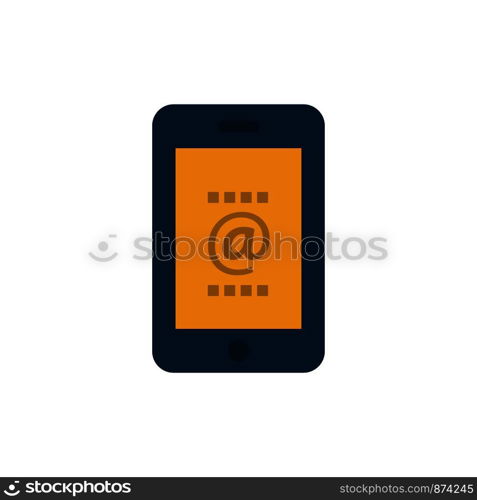Mobile, Mail, Id, Phone, Flat Color Icon. Vector icon banner Template