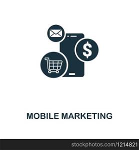 Mobile Marketing creative icon. Simple element illustration. Mobile Marketing concept symbol design from online marketing collection. For using in web design, apps, software, print. Mobile Marketing creative icon. Simple element illustration. Mobile Marketing concept symbol design from online marketing collection. For using in web design, apps, software, print.