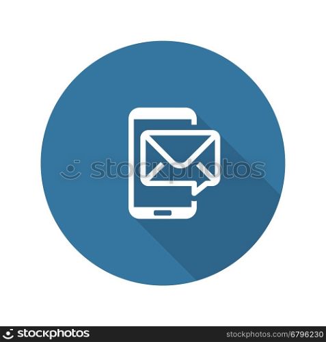 Mobile Marketing Icon. Flat Design.. Mobile Marketing Icon. Business and Finance. Isolated Illustration. Mobile phone with e-mail notification.