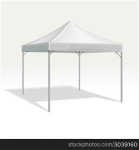 Mobile marquee tent for trade show. Vector mockup. Mobile marquee tent for trade show. Vector mockup protection roof form sun and rain illustration