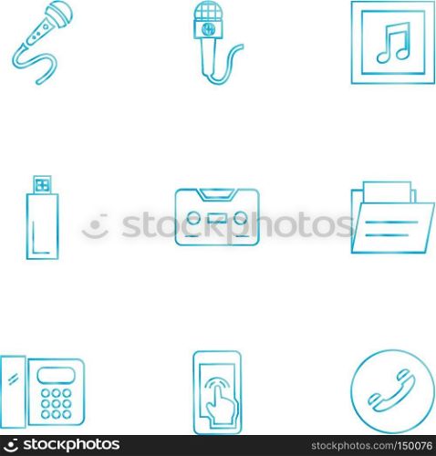 mobile,  media,  multimedia , call , phones , user interface , messages , wifi , internet , icon, vector, design,  flat,  collection, style, creative,  icons