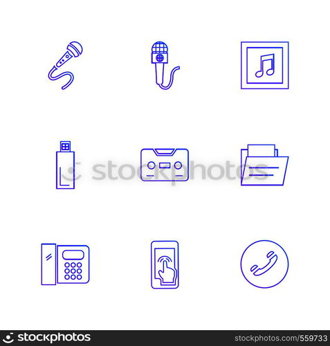 mobile, media, multimedia , call , phones , user interface , messages , wifi , internet , icon, vector, design, flat, collection, style, creative, icons