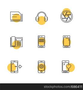 mobile, media, multimedia , call , phones , user interface , messages , wifi , internet , icon, vector, design, flat, collection, style, creative, icons