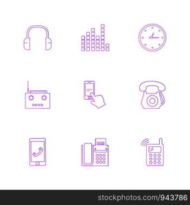 mobile, media, multimedia , call , phones , user interface , messages , wifi , internet , icon, vector, design, flat, collection, style, creative, icons