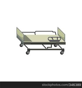 Mobile medical bed icon in cartoon style on a white background. Mobile medical bed icon, cartoon style