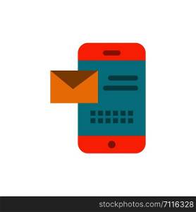 Mobile, Message, Sms, Chat, Receiving Sms Flat Color Icon. Vector icon banner Template