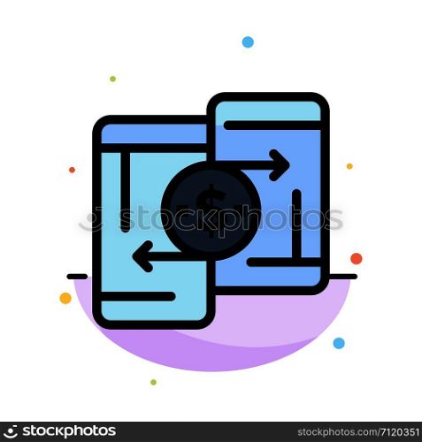 Mobile, Money, Payment, PeerToPeer, Phone Abstract Flat Color Icon Template