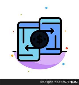 Mobile, Money, Payment, PeerToPeer, Phone Abstract Flat Color Icon Template