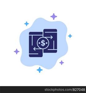 Mobile, Money, Payment, PeerToPeer, Phone Blue Icon on Abstract Cloud Background
