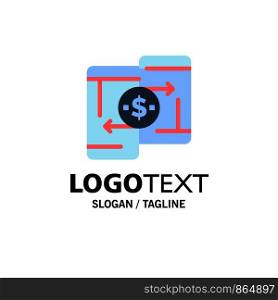 Mobile, Money, Payment, PeerToPeer, Phone Business Logo Template. Flat Color